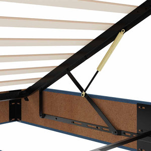 vidaXL Ottoman Bed with Mattress & LEDs Blue 100x200 cm Fabric
