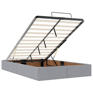 vidaXL Ottoman Bed with Mattress & LED Light Grey 120x190 cm Fabric