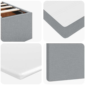 vidaXL Ottoman Bed with Mattress & LED Light Grey 120x190 cm Fabric