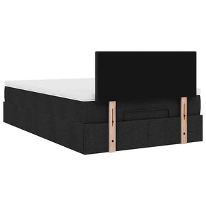 vidaXL Ottoman Bed with Mattress & LED Black 120x190 cm Fabric