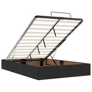 vidaXL Ottoman Bed with Mattress & LED Black 120x190 cm Fabric