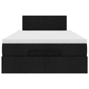 vidaXL Ottoman Bed with Mattress & LED Black 120x190 cm Fabric