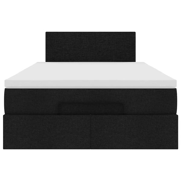 vidaXL Ottoman Bed with Mattress & LED Black 120x190 cm Fabric