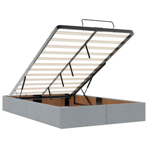 vidaXL Ottoman Bed with Mattress & LEDs Light Gray 120x200 cm Fabric