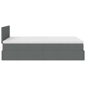vidaXL Ottoman Bed with Mattress & LEDs Dark Gray 120x200 cm Fabric