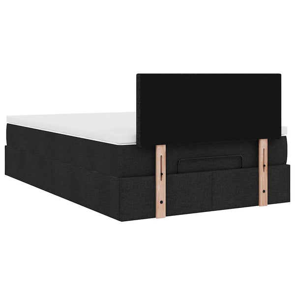 vidaXL Ottoman Bed with Mattress & LED Black 120x200 cm Fabric