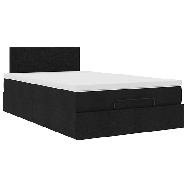 vidaXL Ottoman Bed with Mattress & LED Black 120x200 cm Fabric