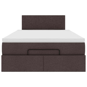 vidaXL Ottoman Bed with Mattress & LEDs Dark Brown 120x200 cm Fabric