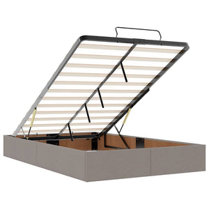 vidaXL Ottoman Bed with Mattress & LEDs Taupe 120x200 cm Fabric