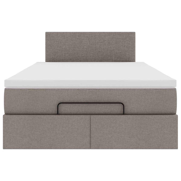 vidaXL Ottoman Bed with Mattress & LEDs Taupe 120x200 cm Fabric
