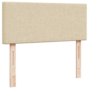 vidaXL Ottoman Bed with Mattress & LED Lights Cream 120x200 cm Fabric