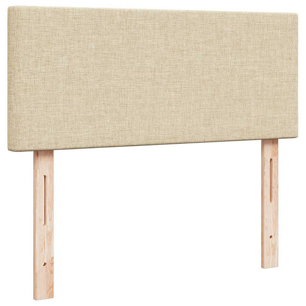 vidaXL Ottoman Bed with Mattress & LED Lights Cream 120x200 cm Fabric