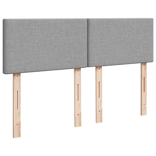 vidaXL Ottoman Bed with Mattress & LED Lights Light Grey 140x190 cm Fabric