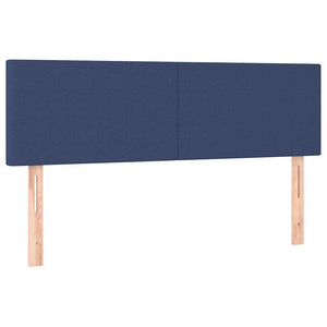 vidaXL Ottoman Bed with Mattress & LED Lights Blue 140x190 cm Fabric