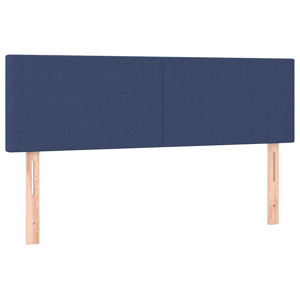 vidaXL Ottoman Bed with Mattress & LED Lights Blue 140x190 cm Fabric