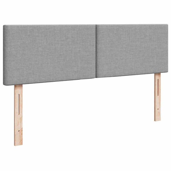 vidaXL Ottoman Bed with Mattress & LED Light Grey 140x200 cm Fabric
