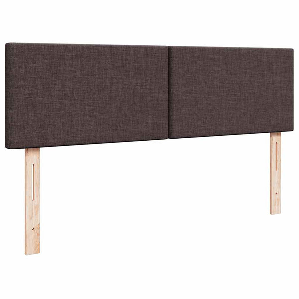 vidaXL Ottoman Bed with Mattress & LED Dark Brown 140x200 cm Fabric