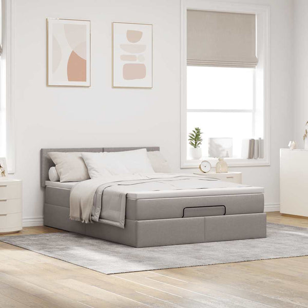 Ottomane Bett mit Matratze & LEDs 140x200 cm