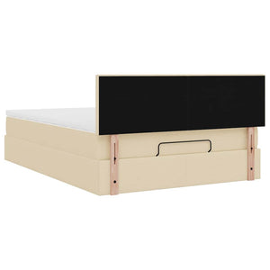 Ottomane Bett mit Matratze Creme 140x200 cm