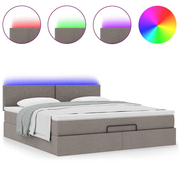 Ottoman Bett mit Matratze & LEDs 160x200 cm