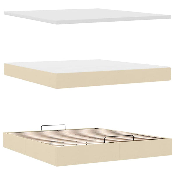 Ottoman Bett mit Matratze & LEDs 160x200 cm