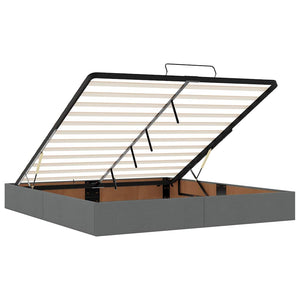 Ottomane Bett mit Matratze & LEDs Dunkelgrau 180x200