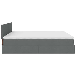 Ottomane Bett mit Matratze & LEDs Dunkelgrau 180x200