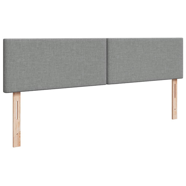 Ottoman Bett mit Matratzen & LEDs Hellgrau 200x200 cm