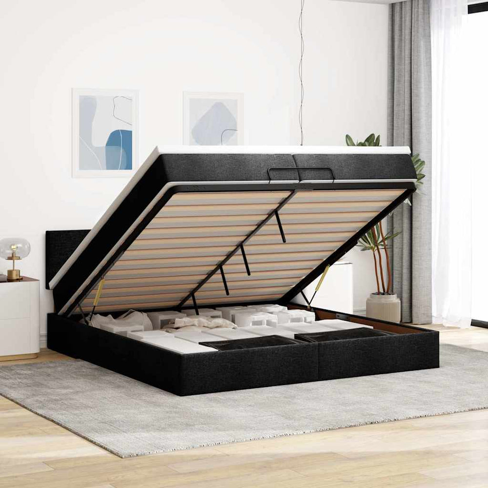 Ottoman Bett mit Matratzen & LEDs 200x200 cm