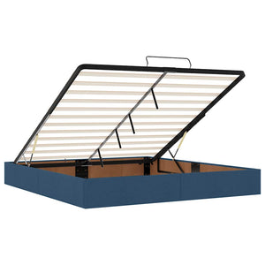 Ottoman Bett mit Matratzen & LEDs Blau 200x200 cm