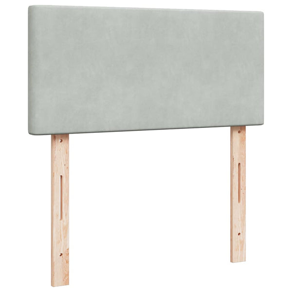 Ottoman Bett mit Matratze & LEDs Hellgrau 80x200 cm