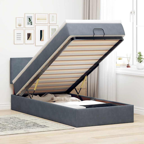 Ottoman Bett mit Matratze & LEDs 80x200 cm