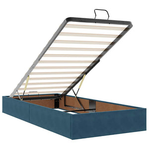Ottomane Bett mit Matratze & LEDs Dunkelblau 80x200 cm