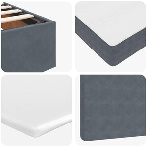 Ottoman Bett mit Matratze & LED Dunkelgrau 90x190 cm