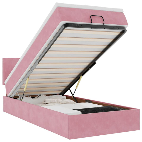 Ottoman Bett mit Matratze Rosa 90x190 cm