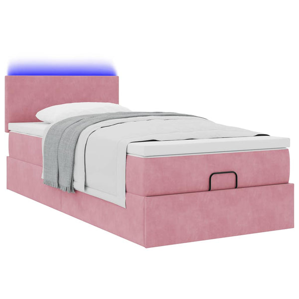 Ottoman Bett mit Matratze Rosa 90x190 cm
