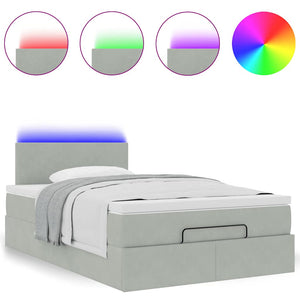 Ottomane Bett mit Matratze & LEDs 120x190 cm