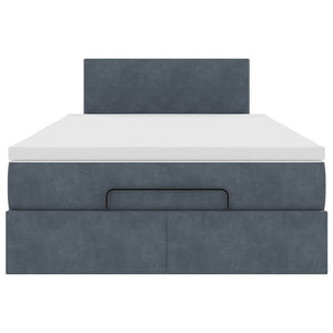 vidaXL Ottoman Bed with Mattress & LEDs Dark Grey 120x200 cm Velvet