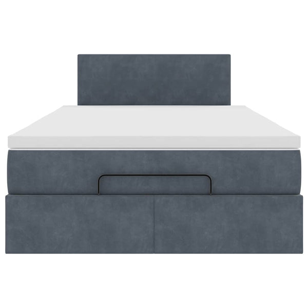 vidaXL Ottoman Bed with Mattress & LEDs Dark Grey 120x200 cm Velvet