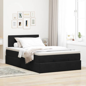 vidaXL Ottoman Bed with Mattress & LEDs Black 120x200 cm Velvet