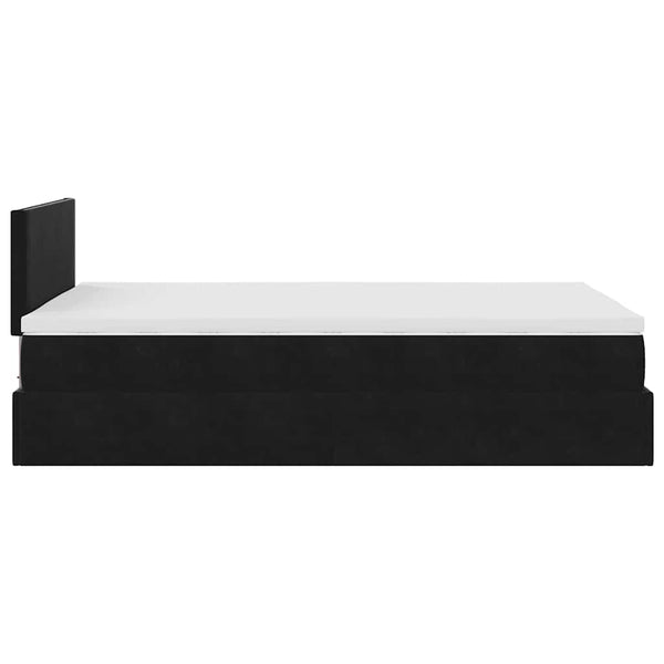 vidaXL Ottoman Bed with Mattress & LEDs Black 120x200 cm Velvet