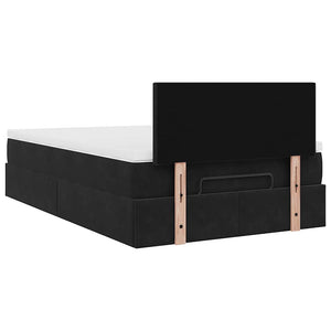vidaXL Ottoman Bed with Mattress & LEDs Black 120x200 cm Velvet