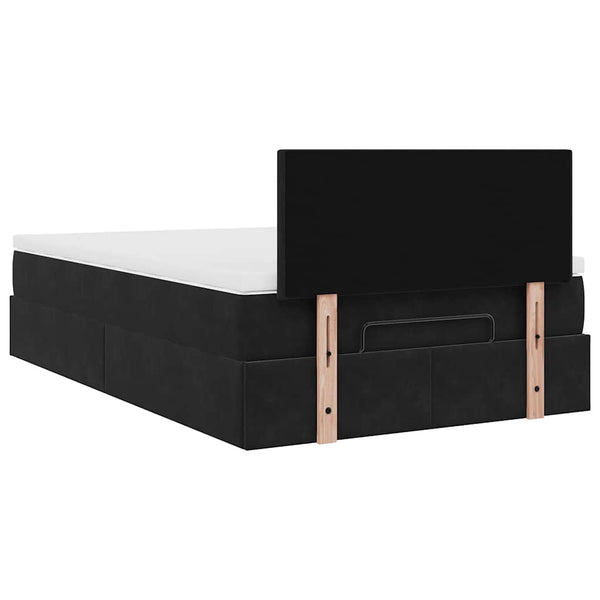 vidaXL Ottoman Bed with Mattress & LEDs Black 120x200 cm Velvet