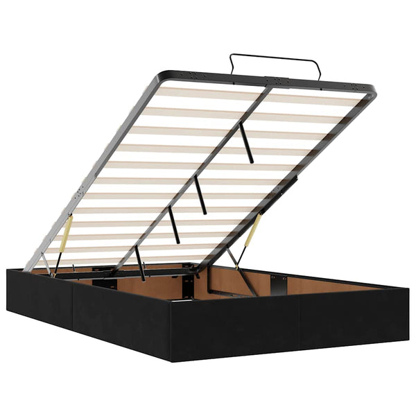 vidaXL Ottoman Bed with Mattress & LEDs Black 120x200 cm Velvet