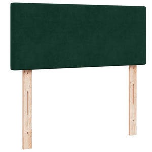 vidaXL Ottoman Bed with Mattress & LEDs Dark Green 120x200 cm Velvet