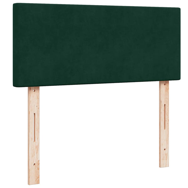 vidaXL Ottoman Bed with Mattress & LEDs Dark Green 120x200 cm Velvet