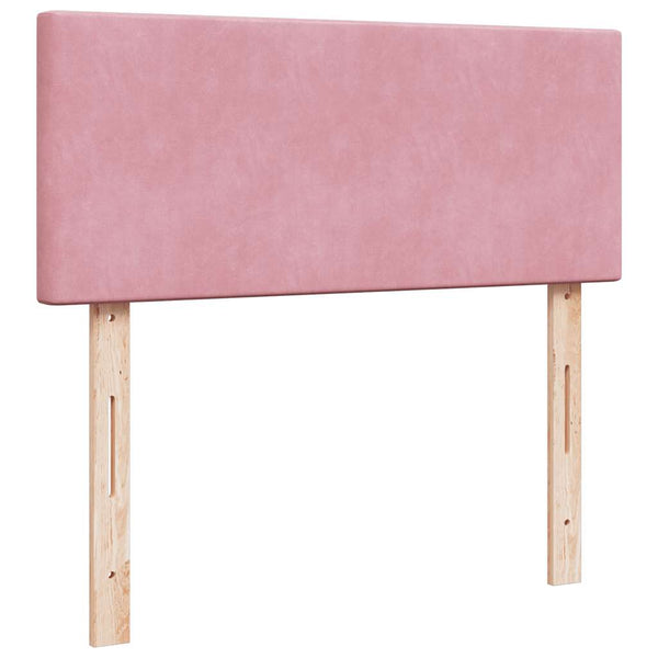 vidaXL Ottoman Bed with Mattress & LEDs Pink 120x200 cm Velvet