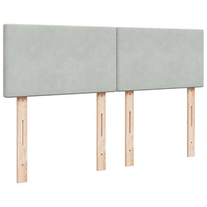 vidaXL Ottoman Bed with Mattress & LED Light Grey 140x190 cm Velvet