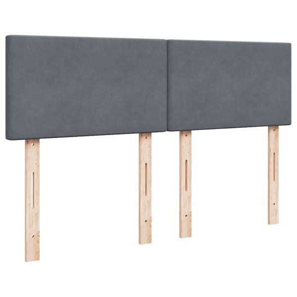 vidaXL Ottoman Bed with Mattress & LEDs Dark Grey 140x190 cm Velvet