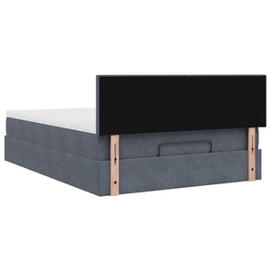vidaXL Ottoman Bed with Mattress & LEDs Dark Grey 140x190 cm Velvet
